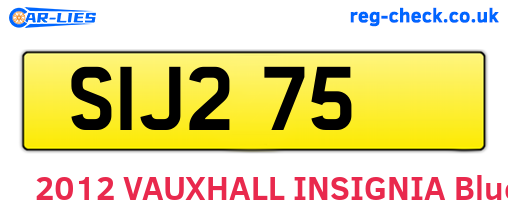 SIJ275 are the vehicle registration plates.