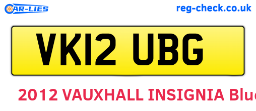 VK12UBG are the vehicle registration plates.
