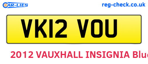 VK12VOU are the vehicle registration plates.