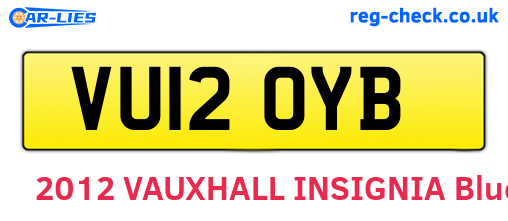 VU12OYB are the vehicle registration plates.