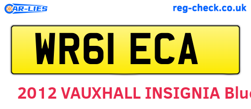 WR61ECA are the vehicle registration plates.