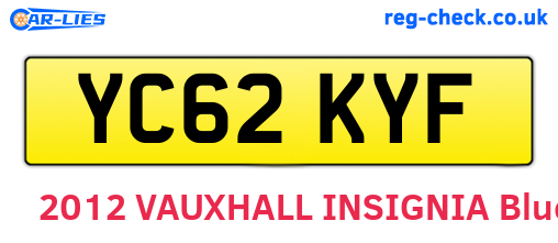 YC62KYF are the vehicle registration plates.