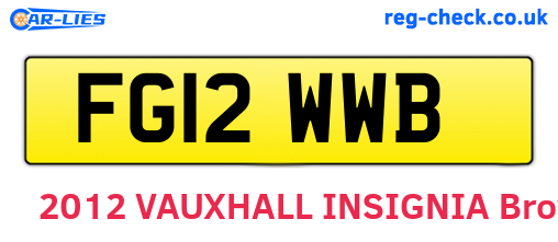FG12WWB are the vehicle registration plates.
