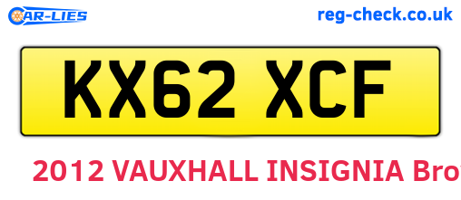 KX62XCF are the vehicle registration plates.