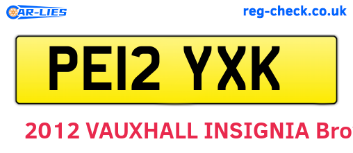 PE12YXK are the vehicle registration plates.