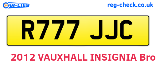 R777JJC are the vehicle registration plates.