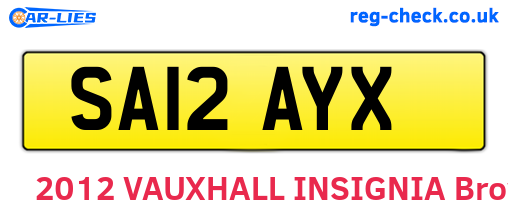 SA12AYX are the vehicle registration plates.