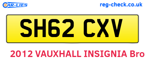 SH62CXV are the vehicle registration plates.