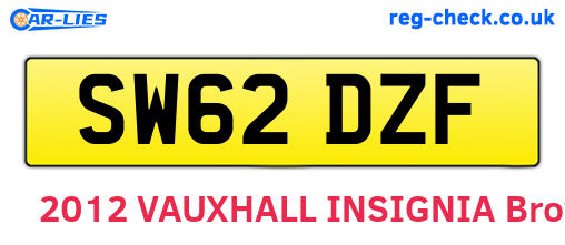 SW62DZF are the vehicle registration plates.