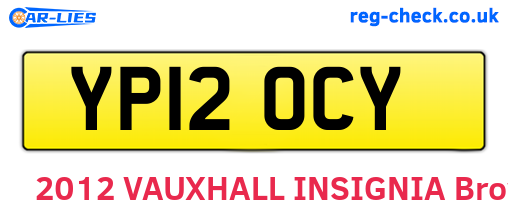 YP12OCY are the vehicle registration plates.