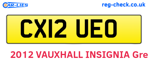 CX12UEO are the vehicle registration plates.