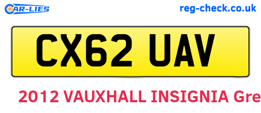 CX62UAV are the vehicle registration plates.