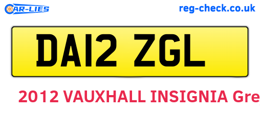 DA12ZGL are the vehicle registration plates.