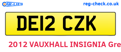 DE12CZK are the vehicle registration plates.
