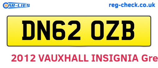 DN62OZB are the vehicle registration plates.