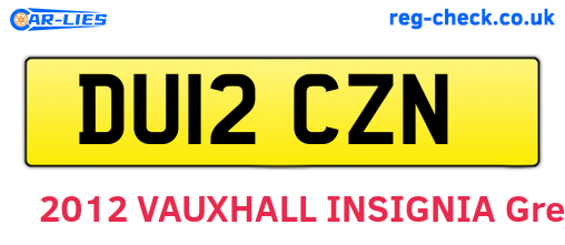 DU12CZN are the vehicle registration plates.