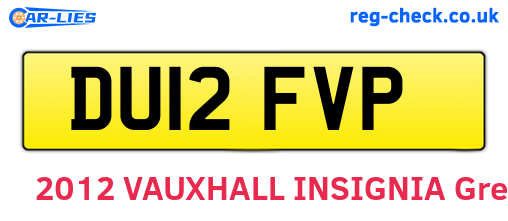 DU12FVP are the vehicle registration plates.