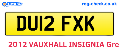 DU12FXK are the vehicle registration plates.