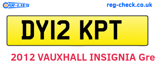 DY12KPT are the vehicle registration plates.