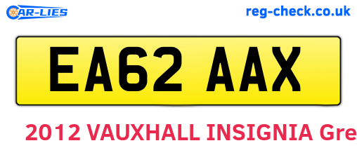EA62AAX are the vehicle registration plates.