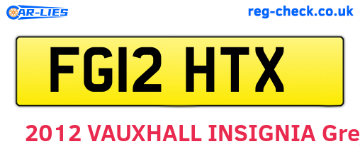 FG12HTX are the vehicle registration plates.