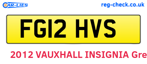 FG12HVS are the vehicle registration plates.
