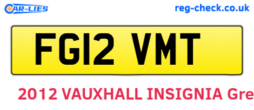 FG12VMT are the vehicle registration plates.