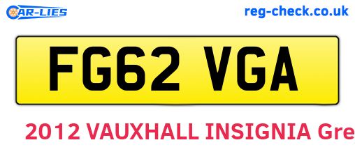 FG62VGA are the vehicle registration plates.