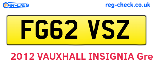 FG62VSZ are the vehicle registration plates.