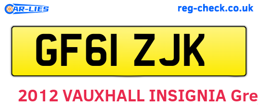 GF61ZJK are the vehicle registration plates.