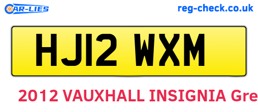 HJ12WXM are the vehicle registration plates.