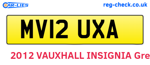 MV12UXA are the vehicle registration plates.