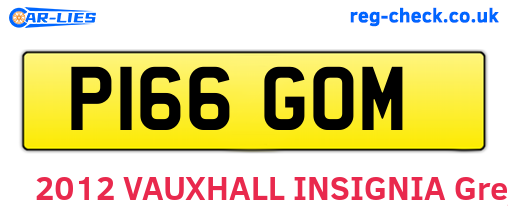 P166GOM are the vehicle registration plates.