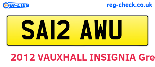 SA12AWU are the vehicle registration plates.