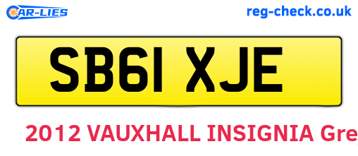 SB61XJE are the vehicle registration plates.