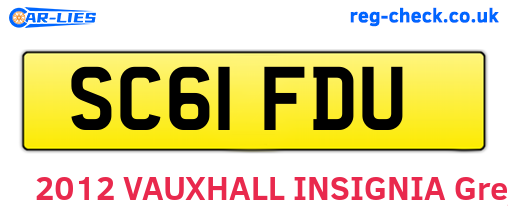 SC61FDU are the vehicle registration plates.