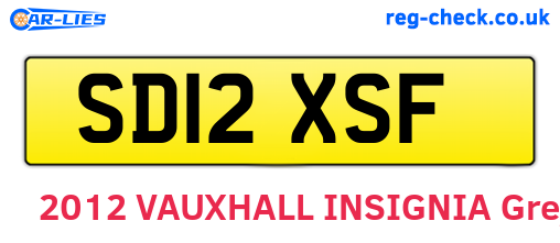 SD12XSF are the vehicle registration plates.