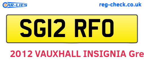 SG12RFO are the vehicle registration plates.