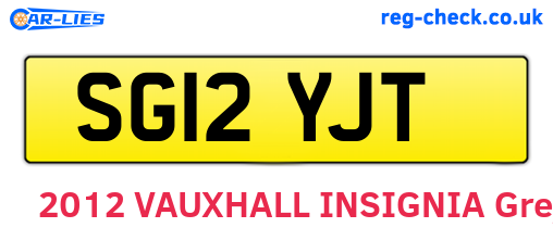 SG12YJT are the vehicle registration plates.