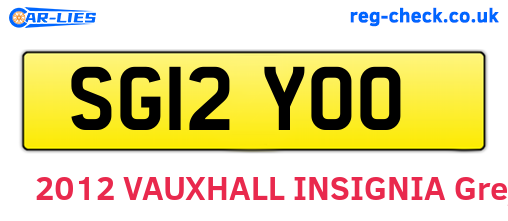SG12YOO are the vehicle registration plates.