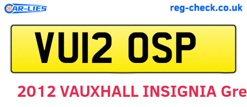 VU12OSP are the vehicle registration plates.