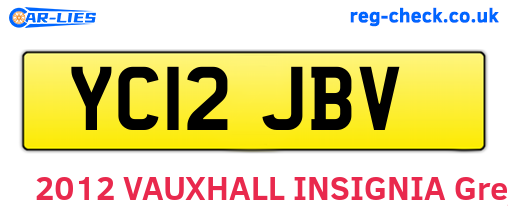 YC12JBV are the vehicle registration plates.