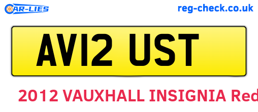 AV12UST are the vehicle registration plates.