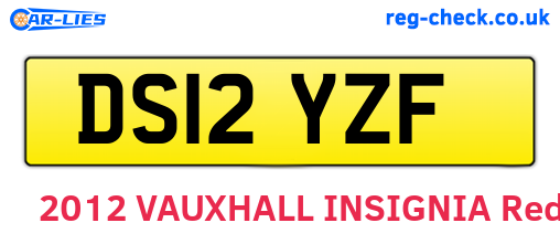 DS12YZF are the vehicle registration plates.