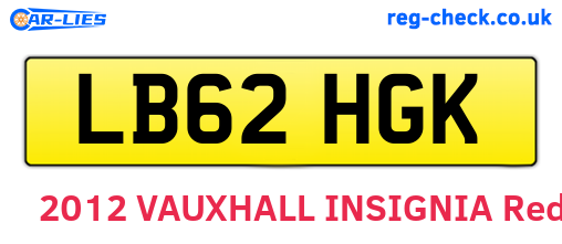 LB62HGK are the vehicle registration plates.