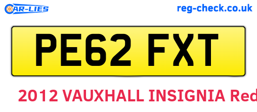 PE62FXT are the vehicle registration plates.