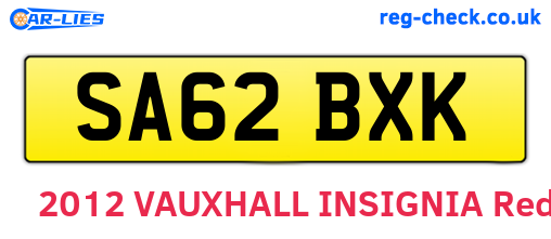 SA62BXK are the vehicle registration plates.