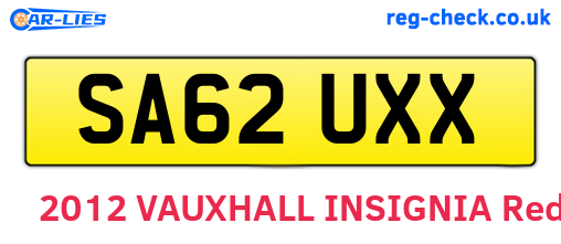 SA62UXX are the vehicle registration plates.