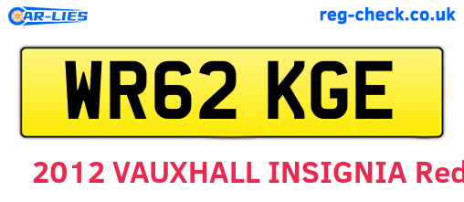 WR62KGE are the vehicle registration plates.