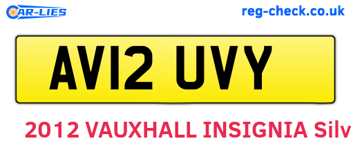 AV12UVY are the vehicle registration plates.
